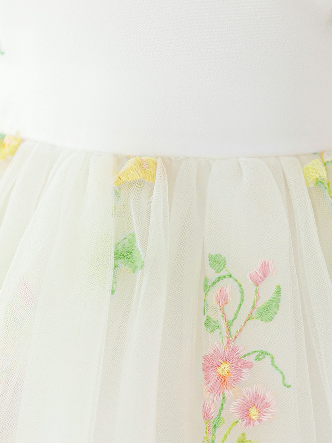 Fairy Garden Embroidered Tulle Dress – Toddler Girl Party Outfit
