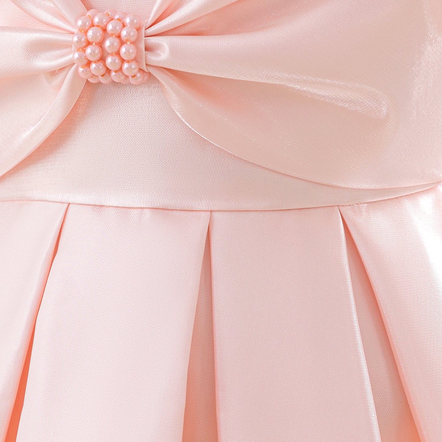 Peach Blossom Princess Dress – Puffy Sleeve Party & Flower Girl Outfit