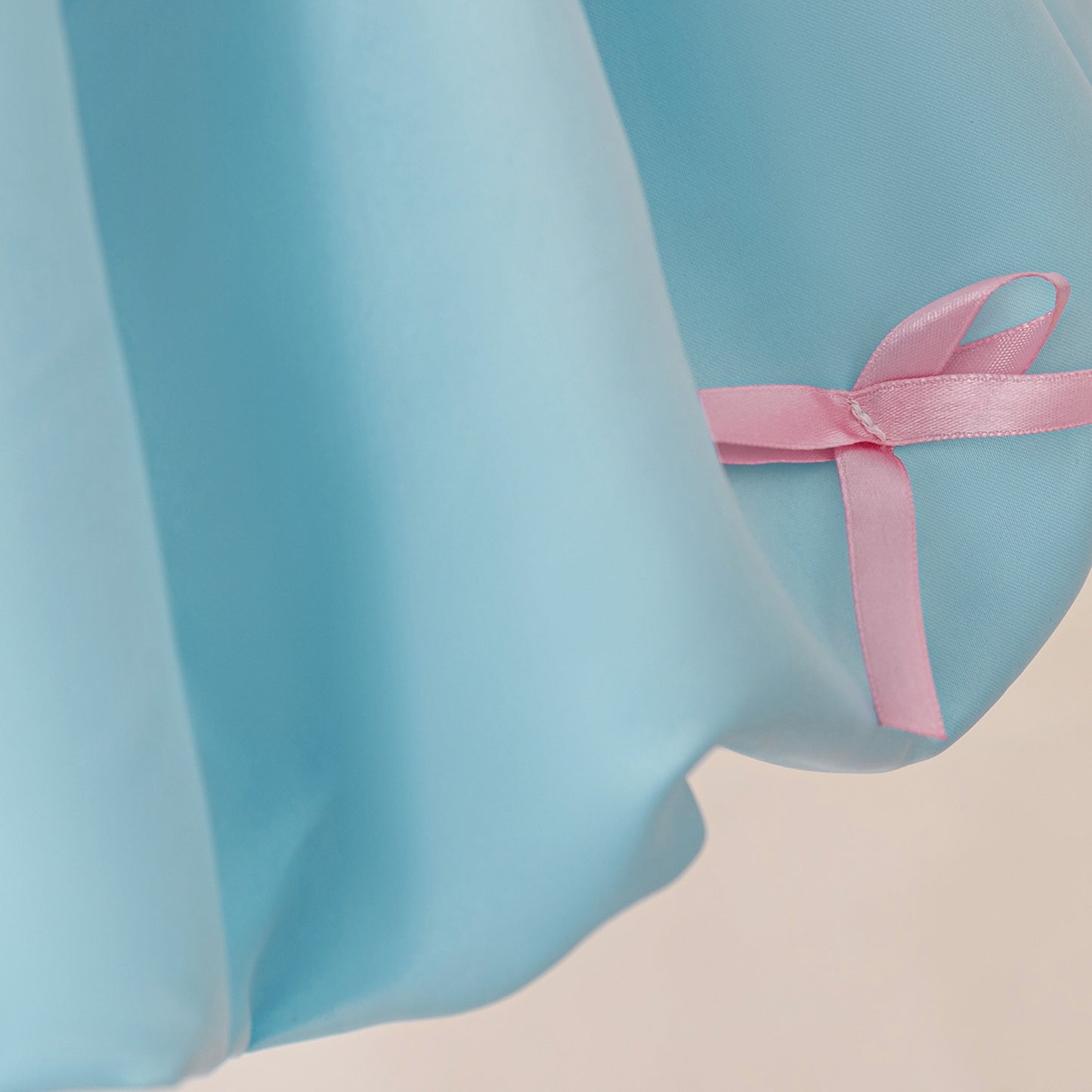 Princess Puff Sleeve Party Dress – Sky Blue with Pink Bows