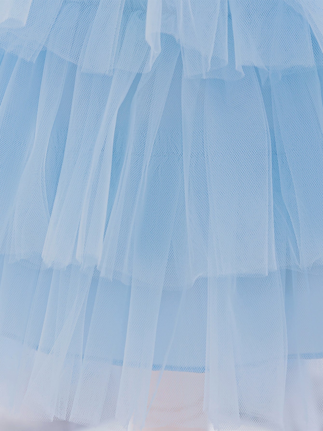 MTN Bee Blue &pink Blossom Princess Dress – 3D Floral & Lace Party Gown for Girls