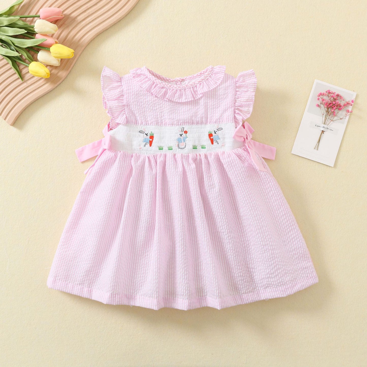 Pink Bunny Cotton Dress