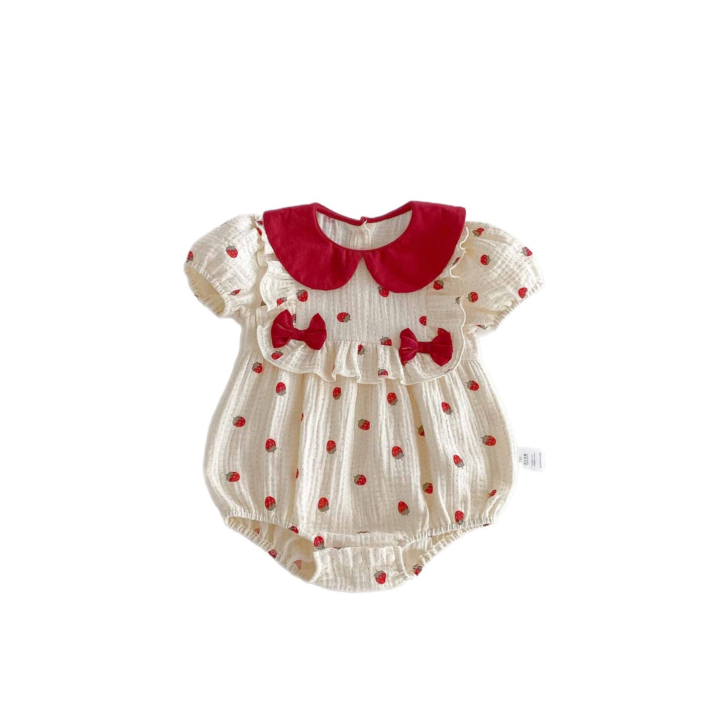 Strawberry Ruffle Baby Romper
