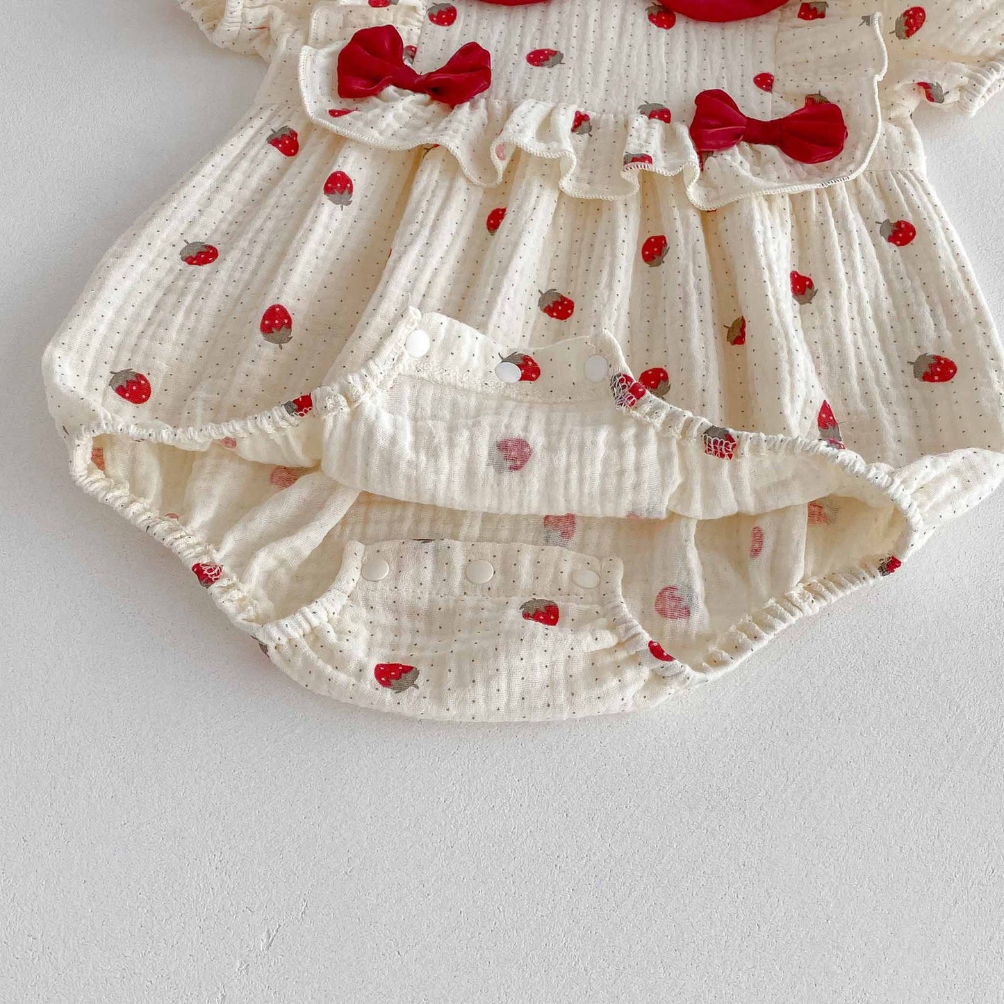 Strawberry Ruffle Baby Romper