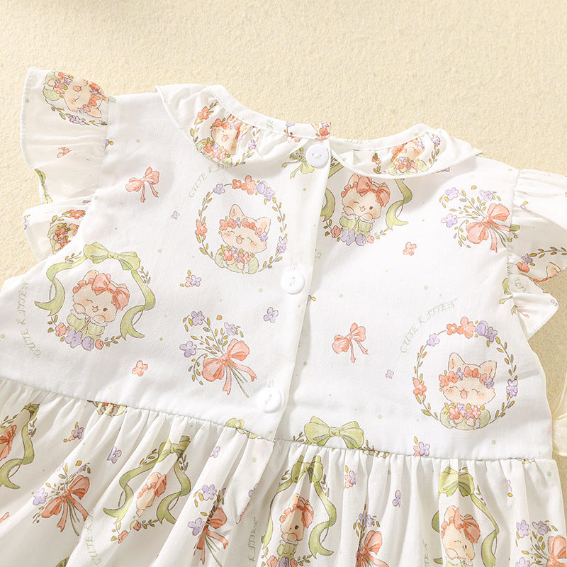 Soft Cotton garden Ruffle Dress for Girls