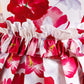 Girls Elegant Floral Party Dress – Red & White