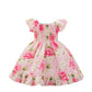 Blossom Dreams Pink Floral Ruffle Dress for Girls