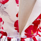 Girls Elegant Floral Party Dress – Red & White