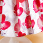Girls Elegant Floral Party Dress – Red & White
