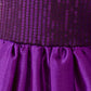 Purple Sequin Party Dress with Bow & Floral Shoulder Detail – Elegant Birthday & Special Occasion Outfit