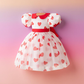 Girls Red Heart Princess Party Dress with Bow – Puff Sleeve Valentine’s Tulle Gown