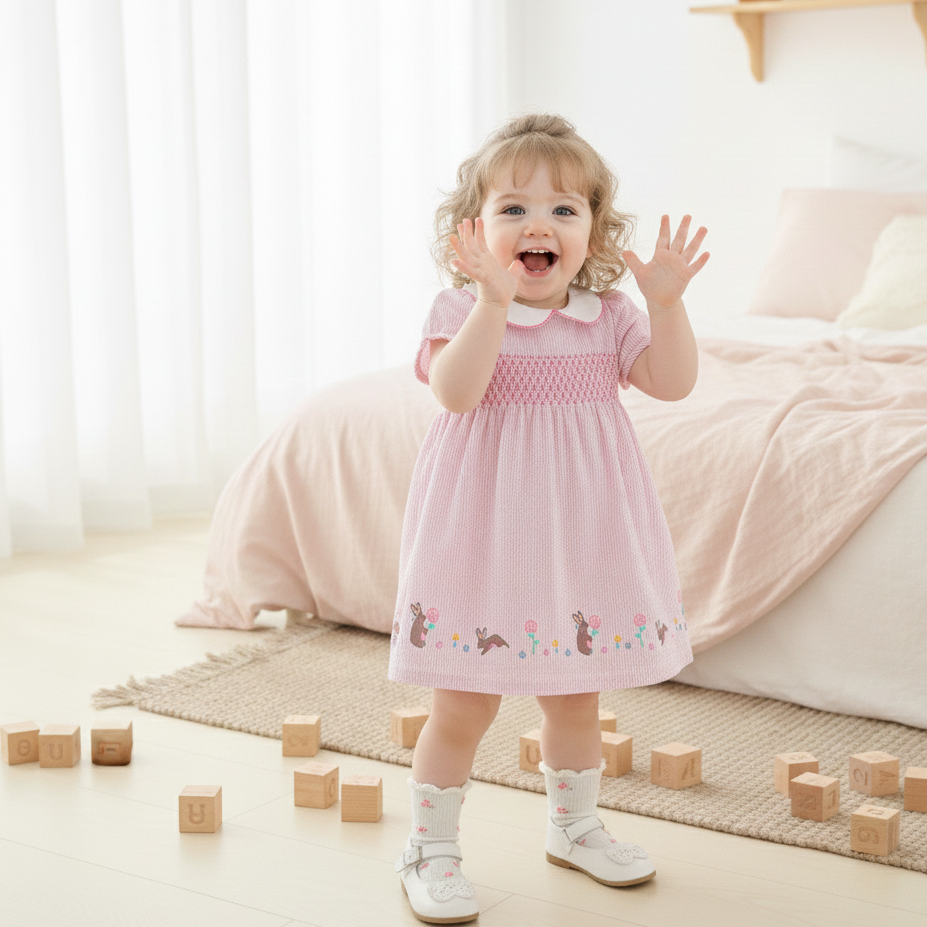 Bunny Meadow Smocked  Dress