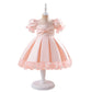 Peach Blossom Princess Dress – Puffy Sleeve Party & Flower Girl Outfit