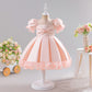 Peach Blossom Princess Dress – Puffy Sleeve Party & Flower Girl Outfit