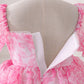 Pink Princess Party Dress with Puffy Sleeves – Elegant Birthday & Special Occasion Gown