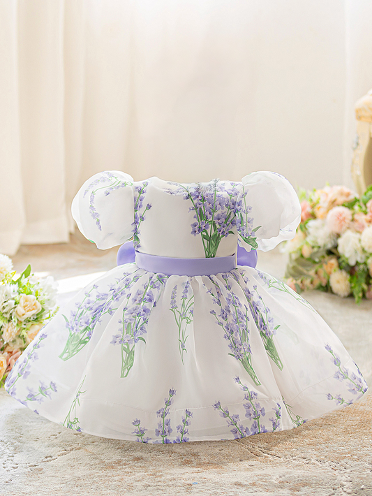 Lavender Blossom Puff Sleeve Party Dress – Baby & Toddler Girls