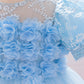 MTN Bee Blue &pink Blossom Princess Dress – 3D Floral & Lace Party Gown for Girls
