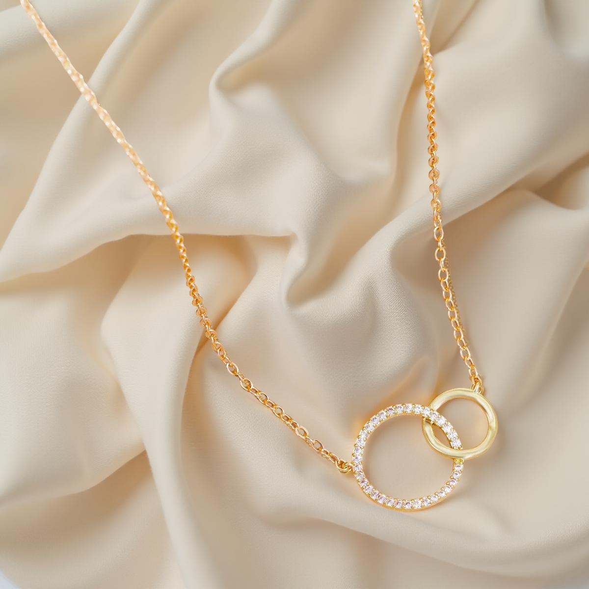 Thin Chain Necklace with Circle Charm