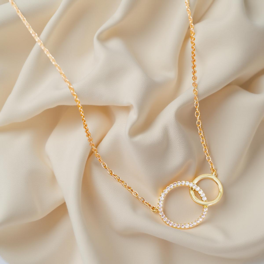 Thin Chain Necklace with Circle Charm